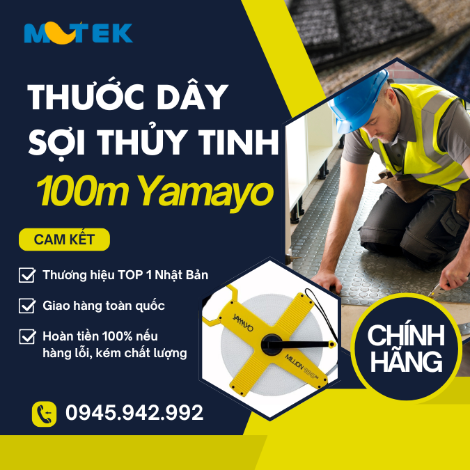 Thước dây sợi thủy tinh 100m Yamayo chính hãng, giá tốt