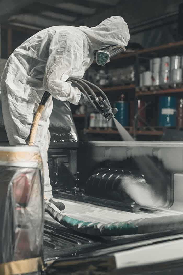 Đo chiều dày lớp phủ bedliner phun phủ cho thùng xe tải