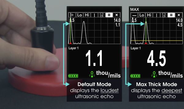 Đo đô dày lớp phủ PosiTector 200 đo trên nhựa bê tông gỗ