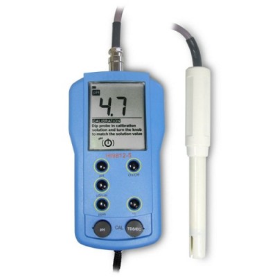 Máy đo pH/EC/TDS/Nhiệt độ cầm tay Hanna Hi 9812-5N, 0.0 to 14.0 pH/0.1 pH