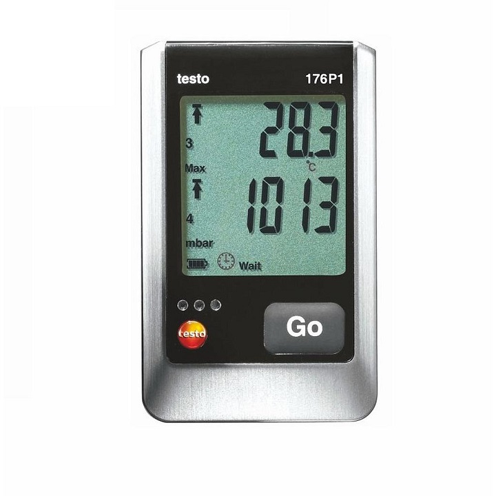 Bộ ghi dữ liệu nhiệt độ, áp suất, độ ẩm testo 176 P1 (0572 1767, -20 ~ +70 °C; 0 ~ 100 %RH; 600 ~ 1100 mbar, IP 54